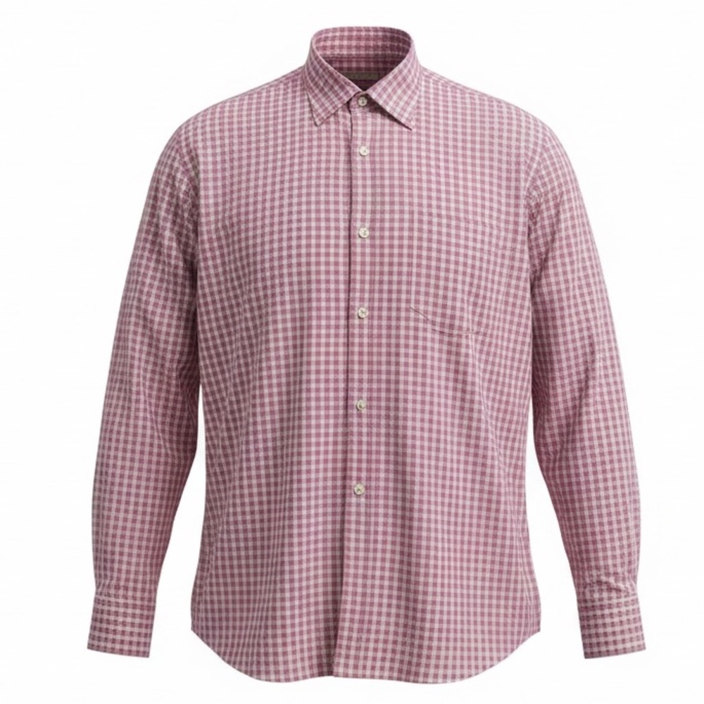 Peter Millar Crown Finish micro plaid button up shirt